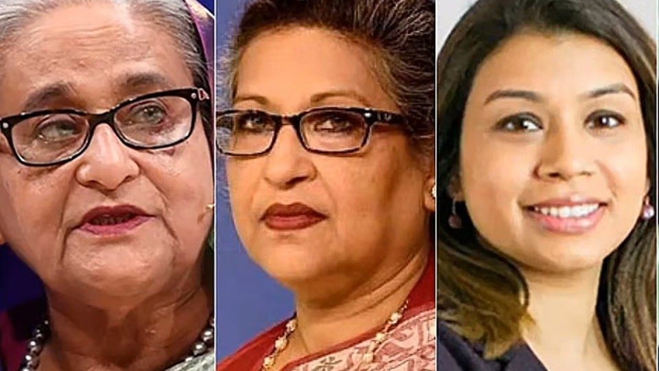 শেখ হাসিনা, শেখ রেহানা ও টিউলিপ সিদ্দিক। ছবি : সংগৃহীত
