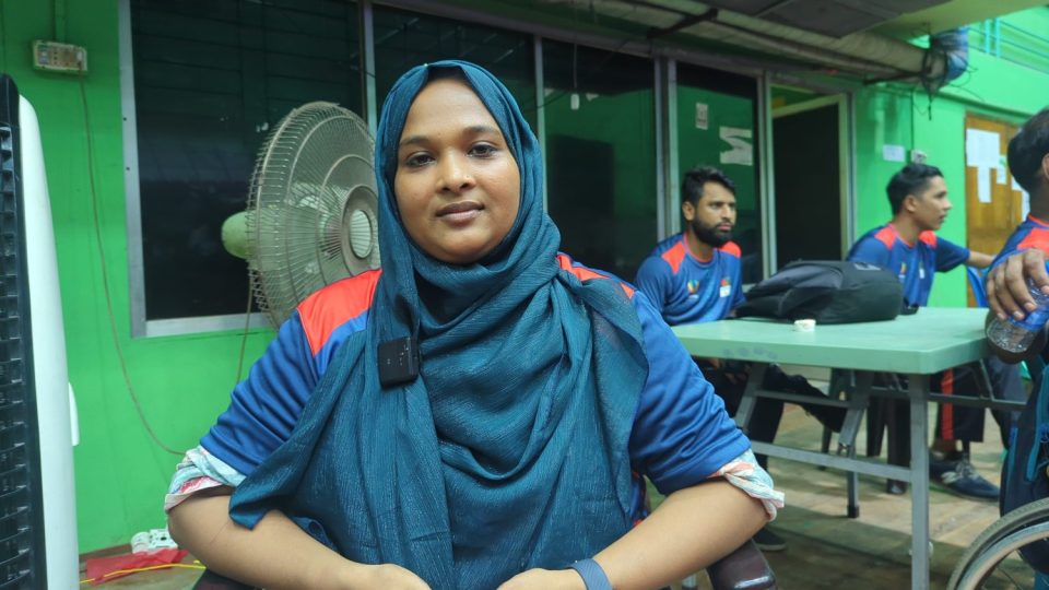 প্যারা টেবিল টেনিস খেলোয়াড় আঁখি মনি। ছবি: বদিউজ্জামান মিলন।