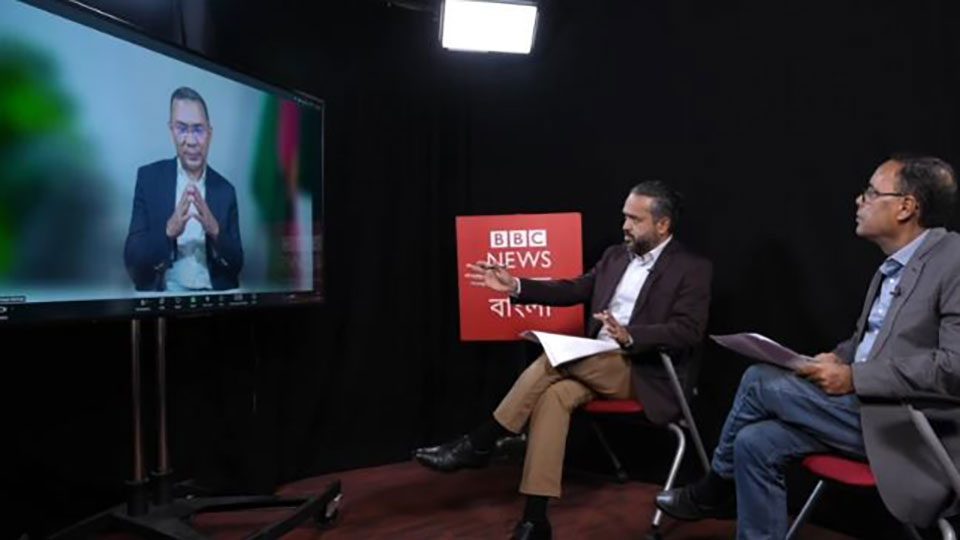 বিবিসি বাংলার সাথে সাক্ষাৎকারে বিএনপির ভারপ্রাপ্ত চেয়ারম্যান তারেক রহমান
